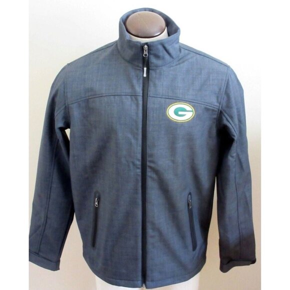 NFL G III Sports Green Bay Packers Men's Soft Shell Full Zipper Jacket Grey NWT - Picture 1 of 6